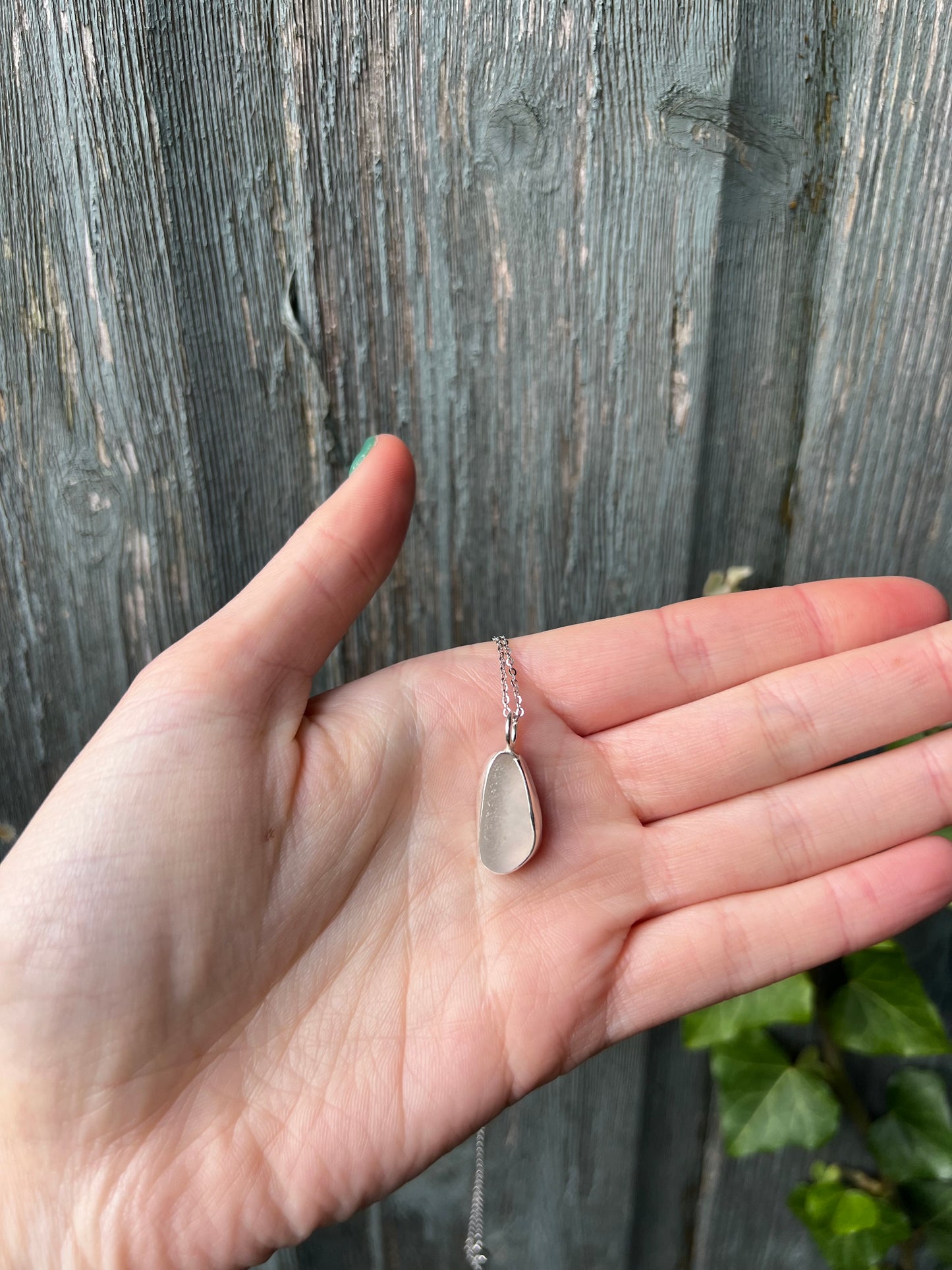 Sterling silver sea glass pendants