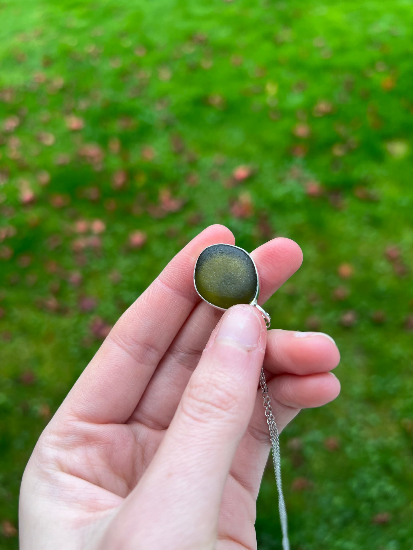 Sterling silver sea glass pendants